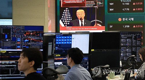 Seoul shares rebound more than 5 pct on eased Iran woes; won sharply up